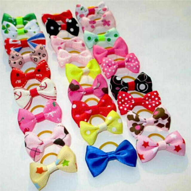 20 PCS  Puppy Bowknots Cat Dog Hair Accessories Grooming Hair Bows For Dogs Assorted Hair Bows For Small Cat Pets Puppy Bowknots